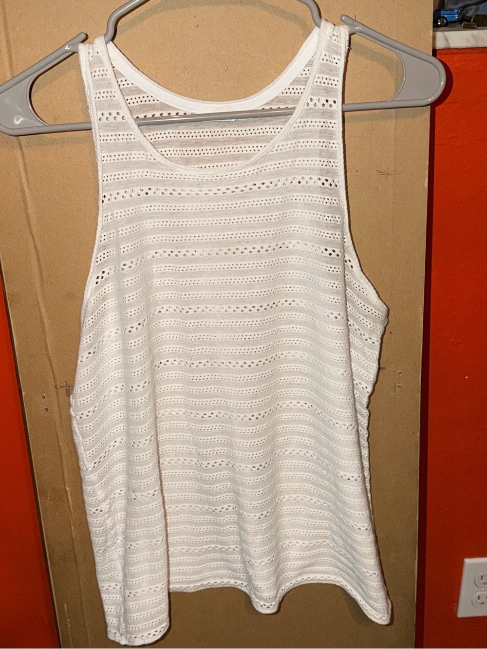 White Eyelet Tank Top Club Monaco